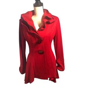 Saint Gil Paris red single breasted coat Medium